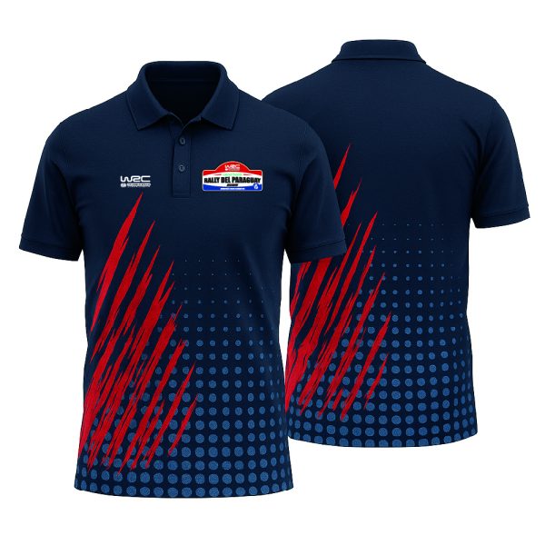 Remera Polo Azul Con Diseño Masc Oficial WRC 2025 - Versión 2
