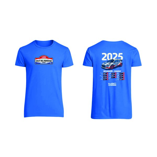 Remeras Cuello Redondo Azulina Oficial WRC 2025 Versión 2