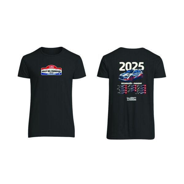 Remeras Cuello Redondo negra Oficial WRC 2025 Versión 4