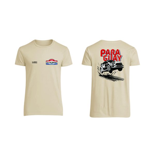 Remeras Cuello Redondo Beige Oficial WRC 2025 Versión 1