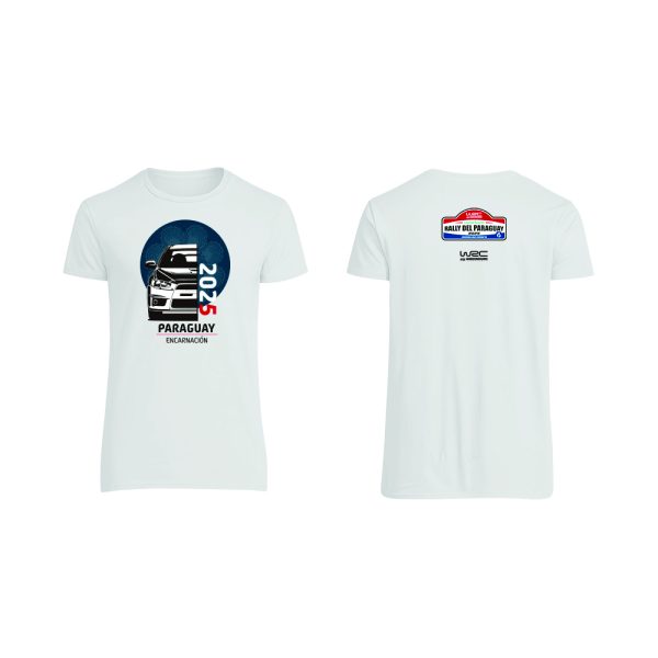 Remeras Cuello Redondo Blanco Oficial WRC 2025 Versión 2