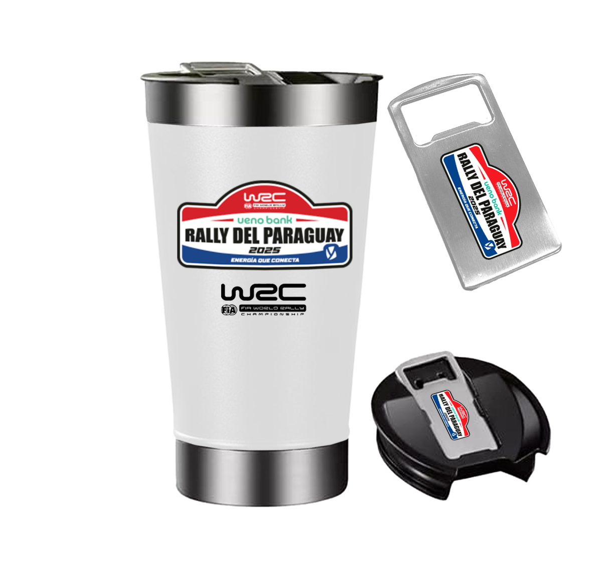 Vaso térmico blanco con abridor - Versión 1 - Imagen 1