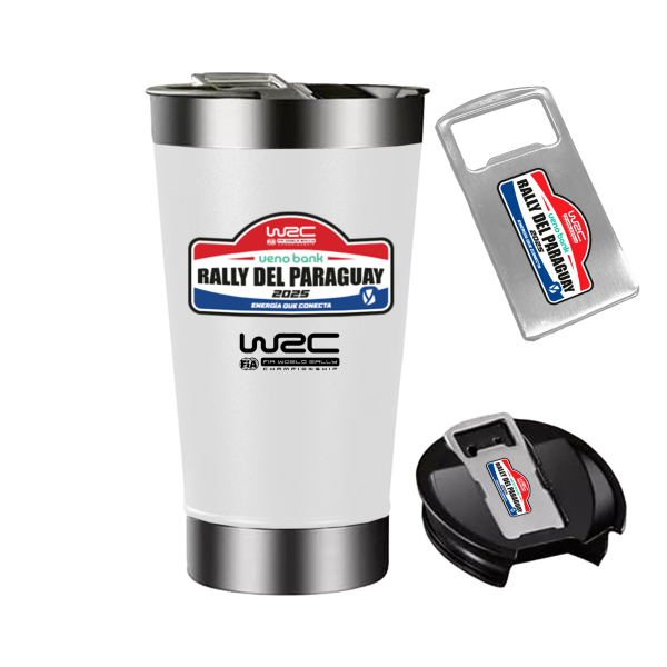 Vaso térmico blanco con abridor - Versión 1