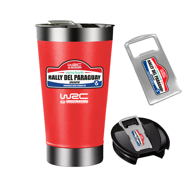 Vaso térmico rojo con abridor